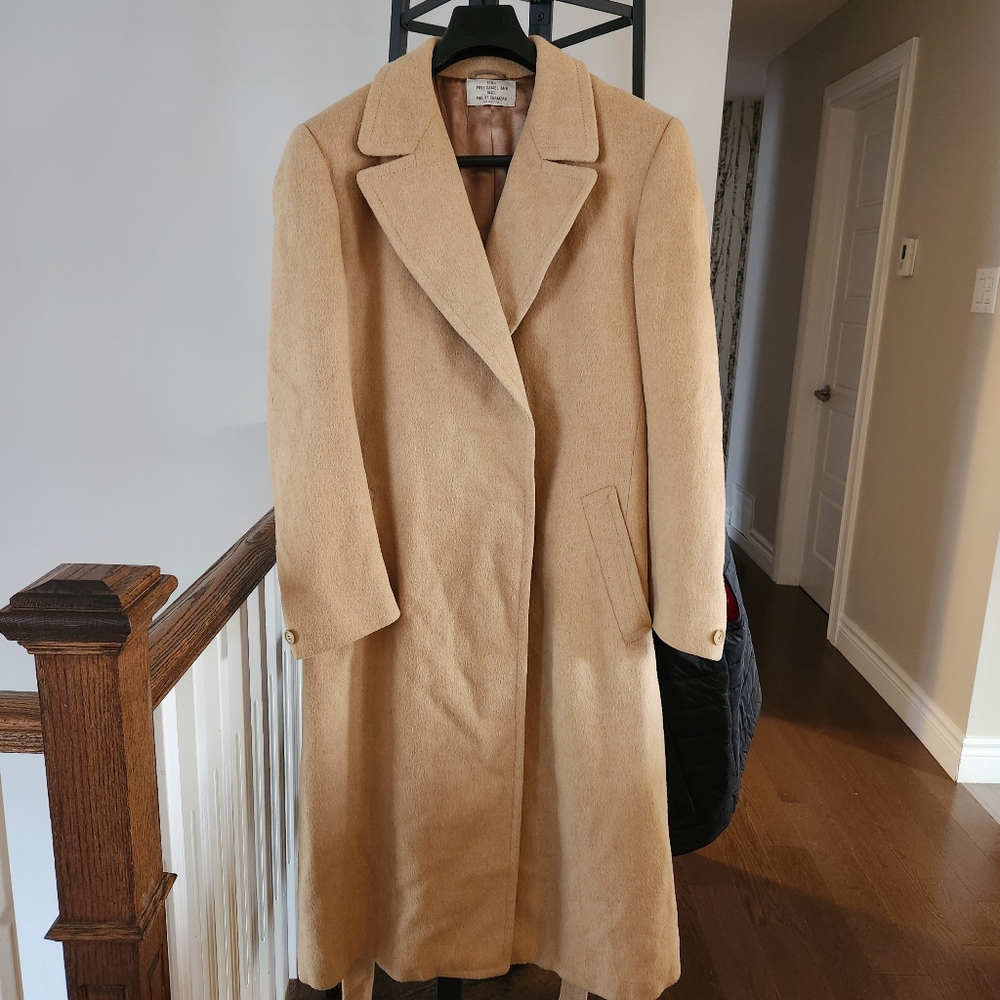Vintage 100% Camel long hair trench Coat made in USA